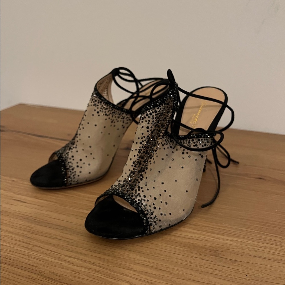 Gianvito Rossi Rhinestone Open Toe Heel
